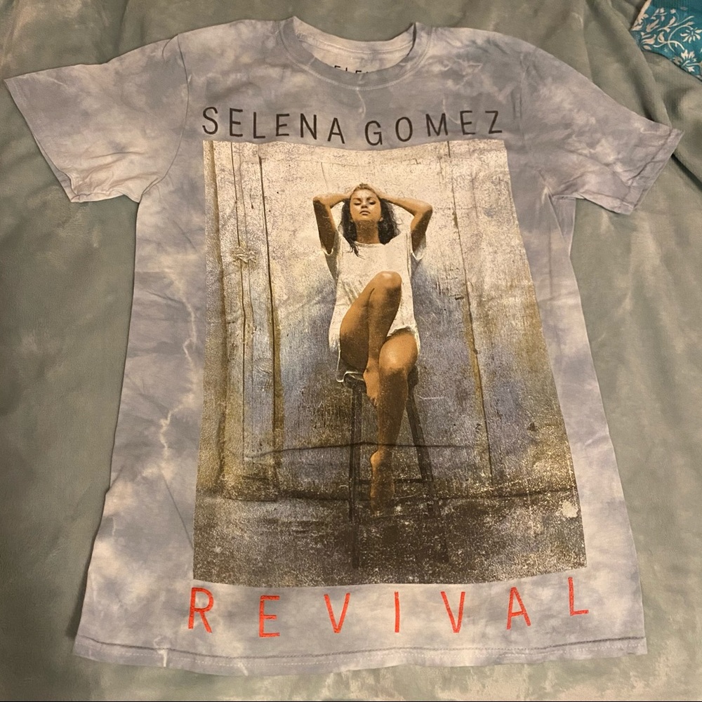 Selena Gomez Revival Photoshoot Womens Blue TShirt